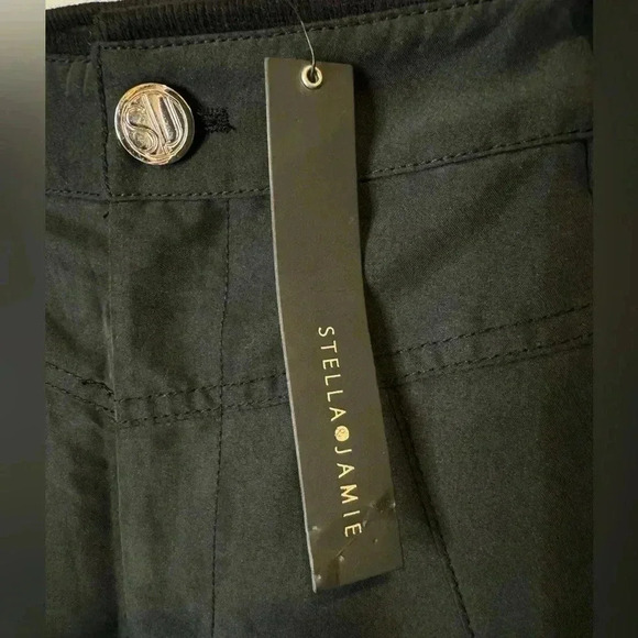 NWT Stella & Jamie Wide Leg Flare Black Trouser Size L - Picture 6 of 8